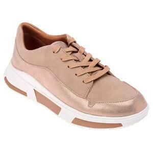 New FitFlop Freya Lace-Up Suede Comfort Sneaker Metallic Beige US 10 EUR 42